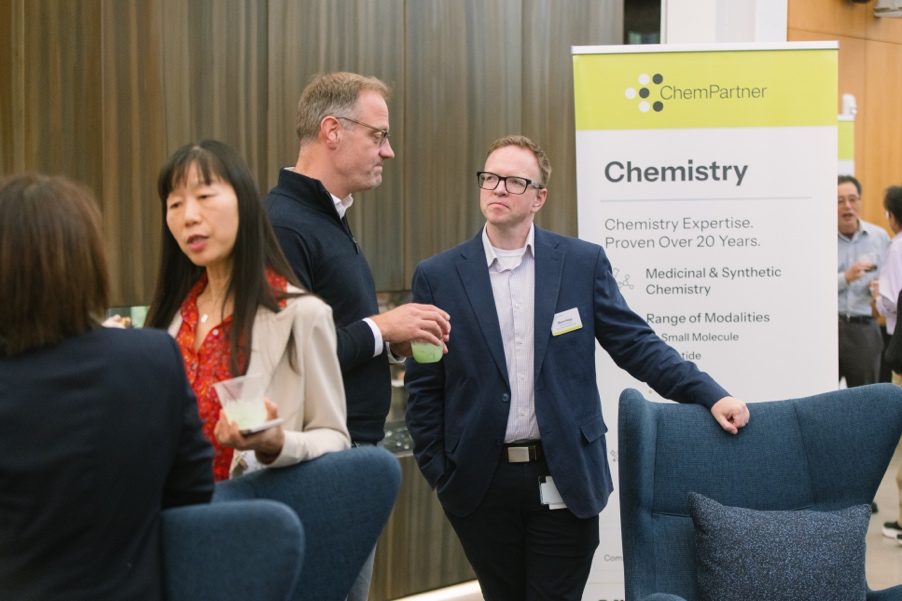 Guests at the Discovery Chemistry lounge
